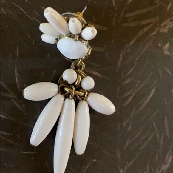 Earrings; White Gems; Beads; Dangle; Drop Earrings - Picture 4 of 5